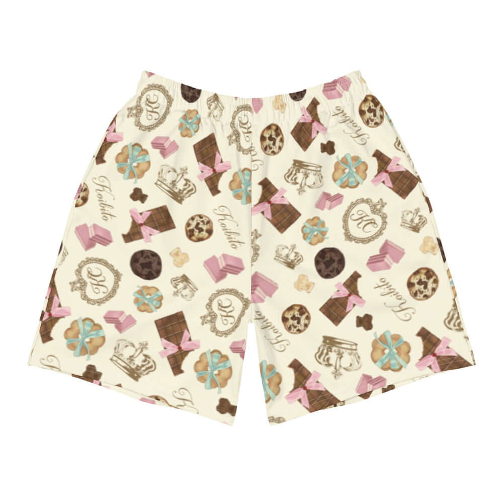 Men's Royal Cookie Athletic Shorts feature a fun dessert print, perfect for any active lifestyle or casual outing.