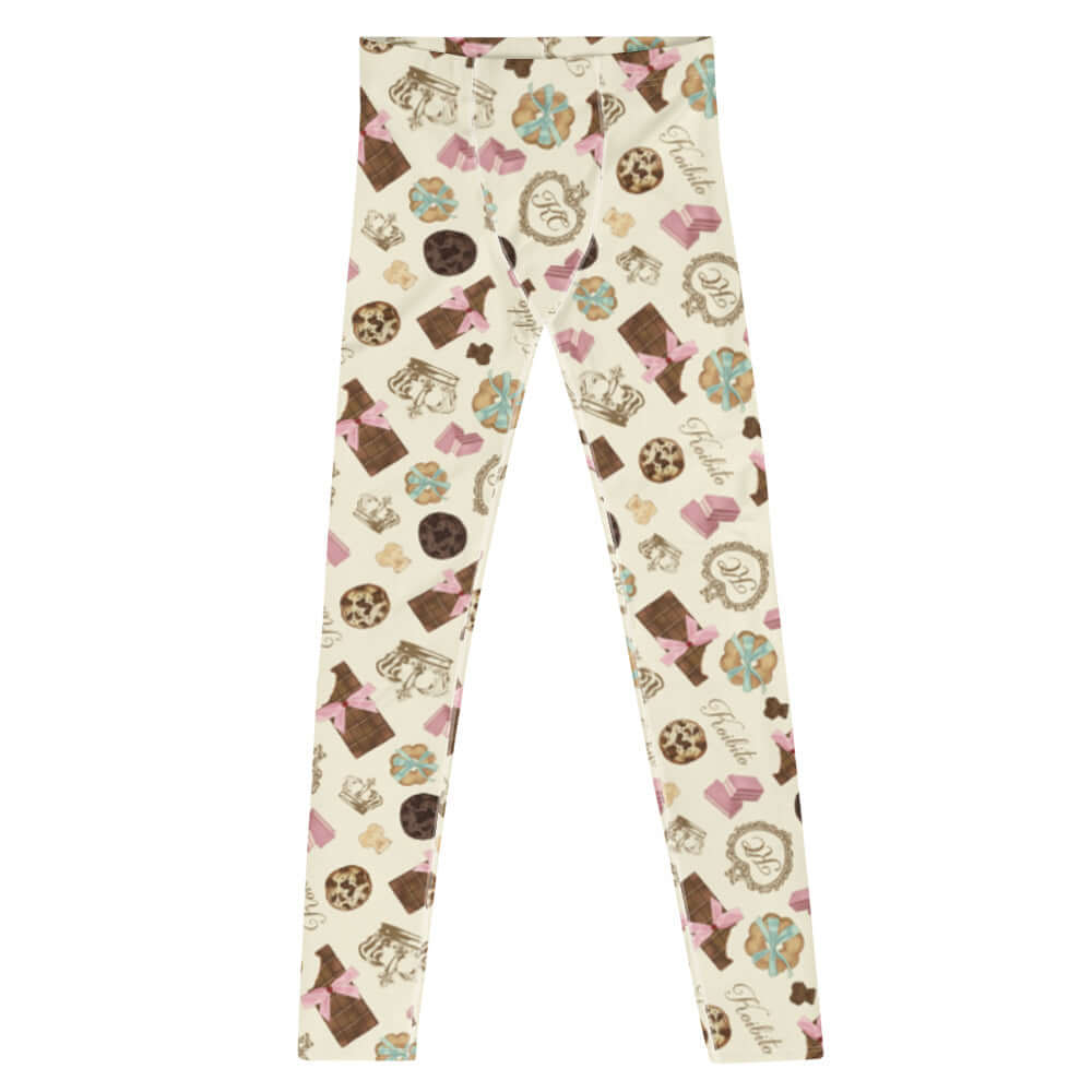 Stylish Men's Royal Cookie Leggings featuring a fun cookie print, perfect for workouts or casual wear.