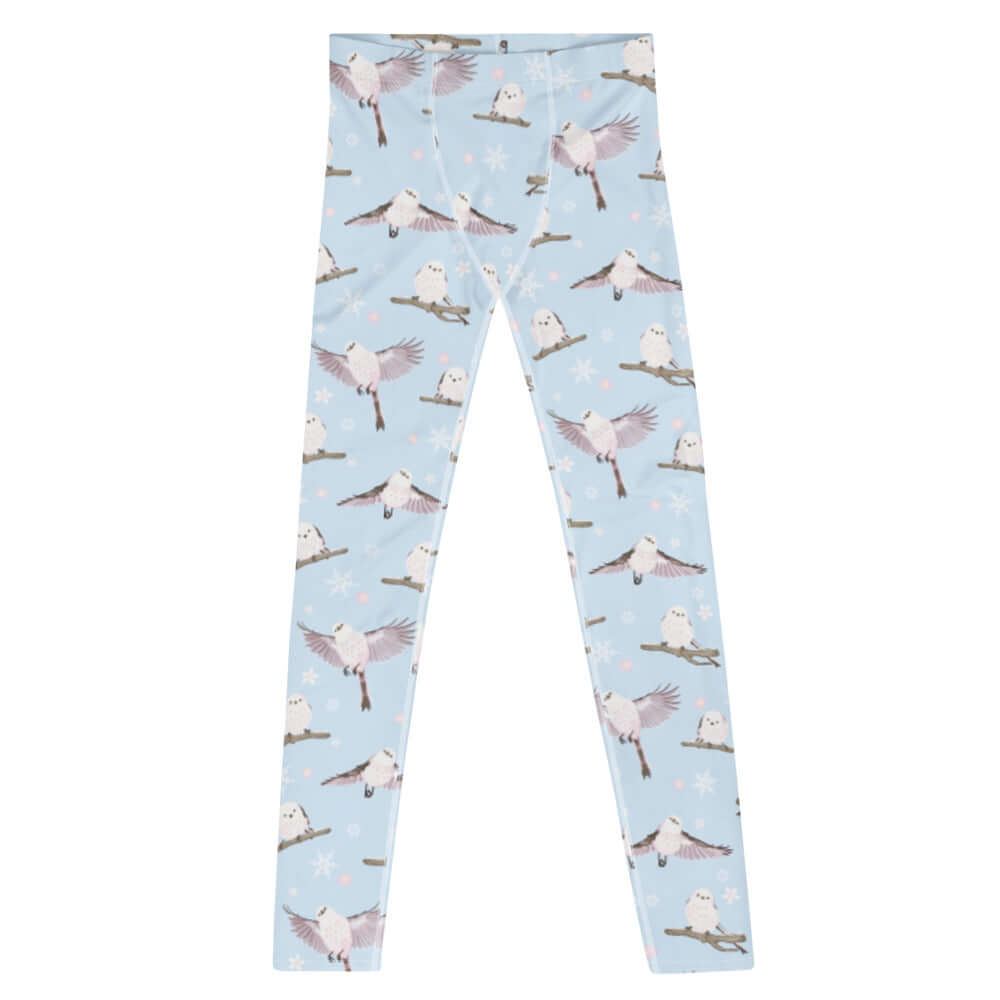 Men's Snow Bird Leggings offer comfort and style with a unique bird print, perfect for active lifestyles.