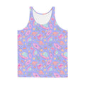 Bright and vibrant Men's Space Tank Top featuring a colorful cosmic print, perfect for a relaxed and stylish look.