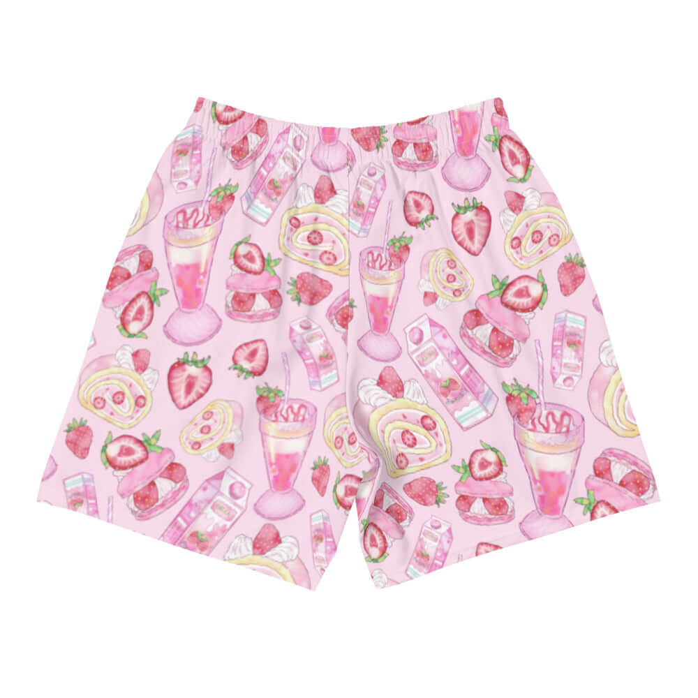 Men's Strawberry Athletic Shorts feature a fun, colorful design perfect for workouts or casual outings.