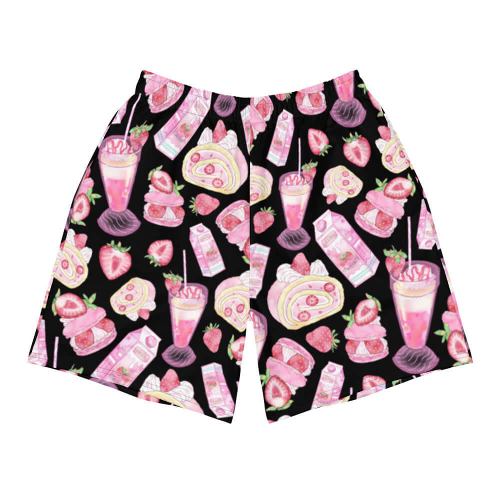 Men's Strawberry Athletic Shorts featuring a vibrant fruit print, perfect for any active lifestyle.