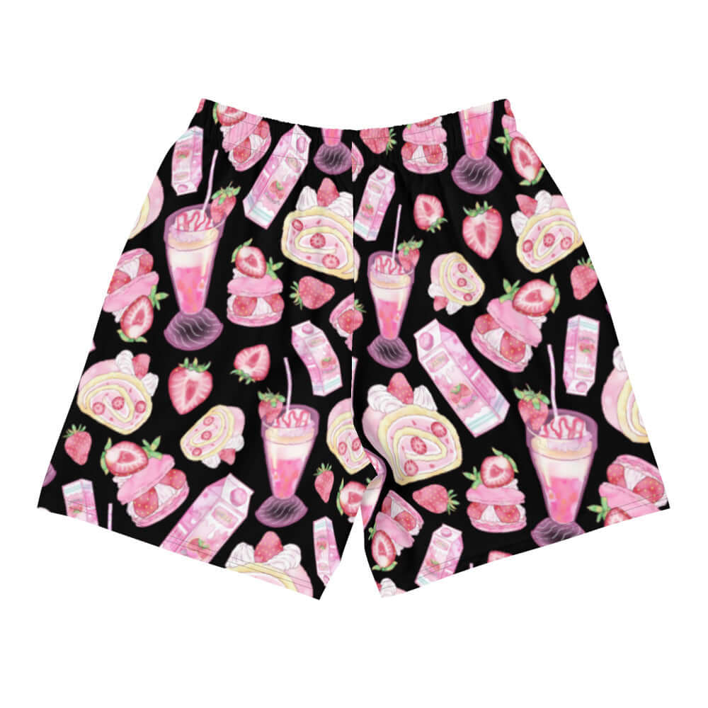 Men's Strawberry Athletic Shorts featuring vibrant strawberry print, perfect for running and workouts. Stay stylish and active!