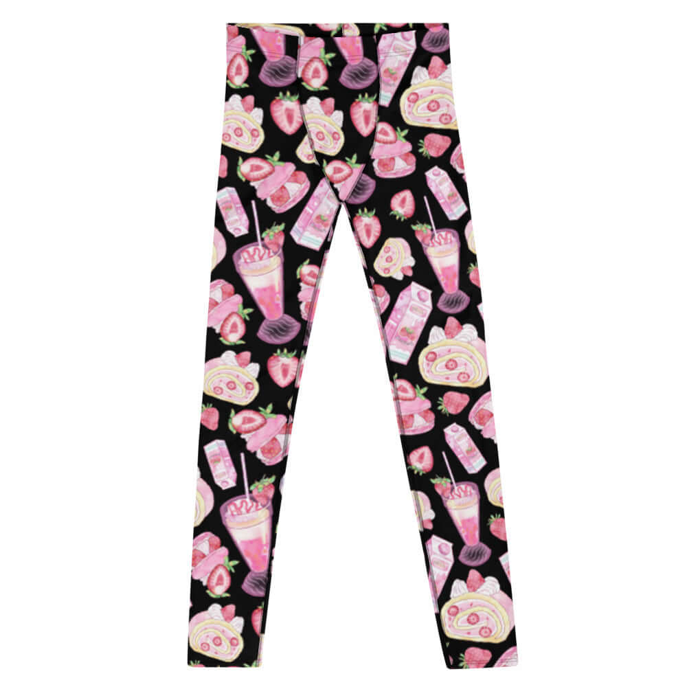 Stylish Men's Strawberry Leggings featuring vibrant fruit designs, perfect for workouts and casual wear.