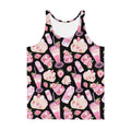 Vibrant Men's Strawberry Tank Top featuring a fun fruit print, perfect for a stylish and relaxed summer look.