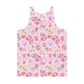 Men's Strawberry Tank Top featuring vibrant colors and a relaxed fit, perfect for a stylish summer look.
