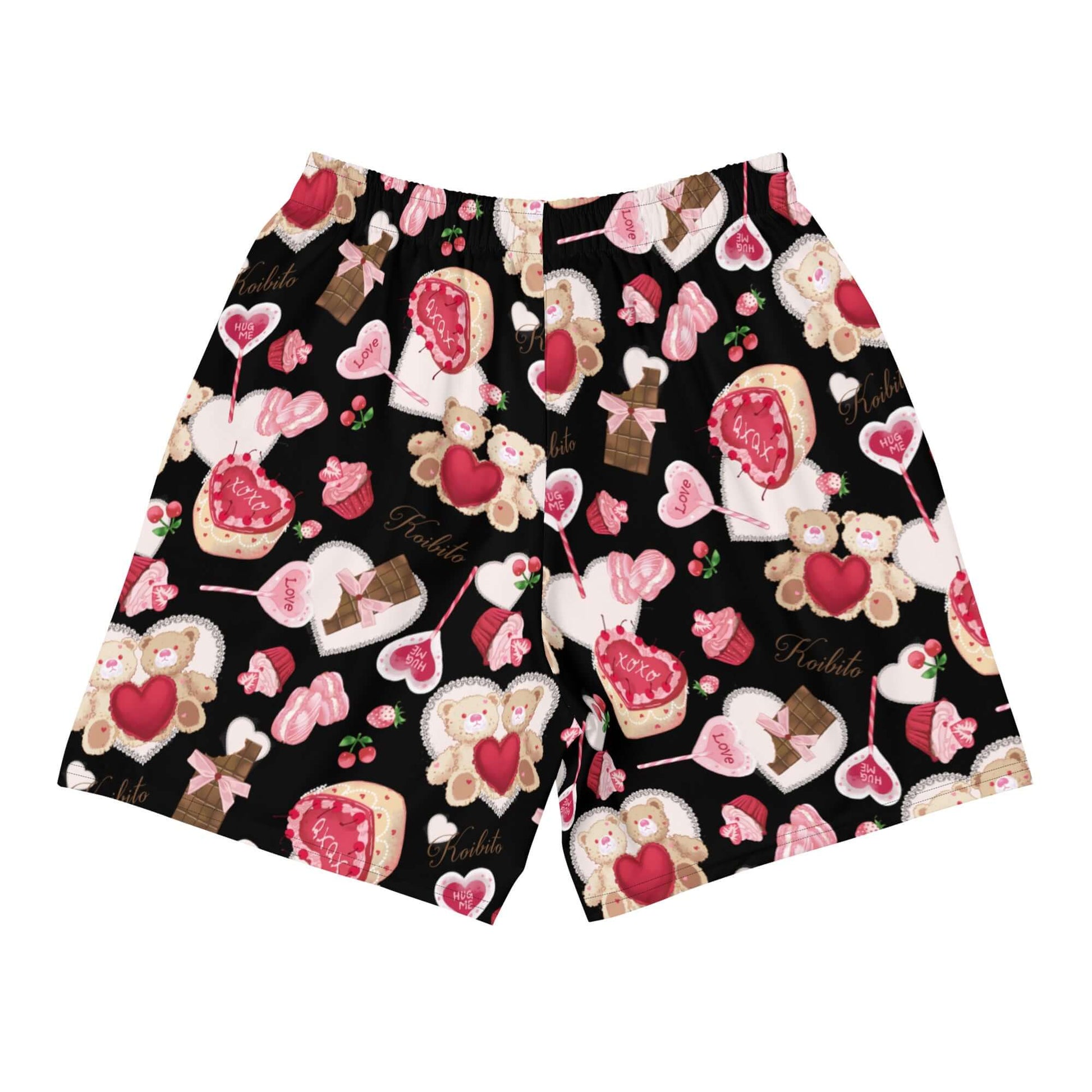 Men's Sugar Sweetheart Athletic Shorts feature a fun print, perfect for workouts or casual outings. Enjoy ultimate comfort!