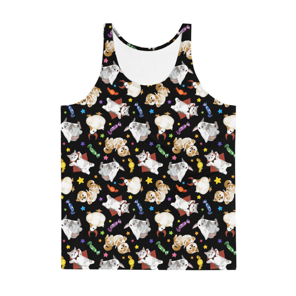 Vibrant Men's Trick or Treaters Tank Top featuring playful designs, soft stretchy fabric for a fabulous fit. Perfect for Halloween!
