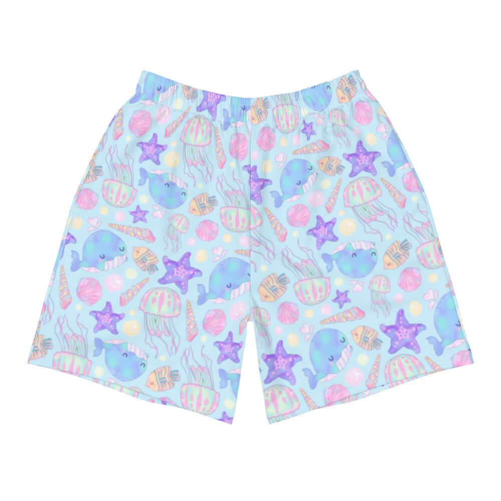 Men's Under the Sea Athletic Shorts feature a vibrant ocean-themed design, perfect for any active lifestyle.