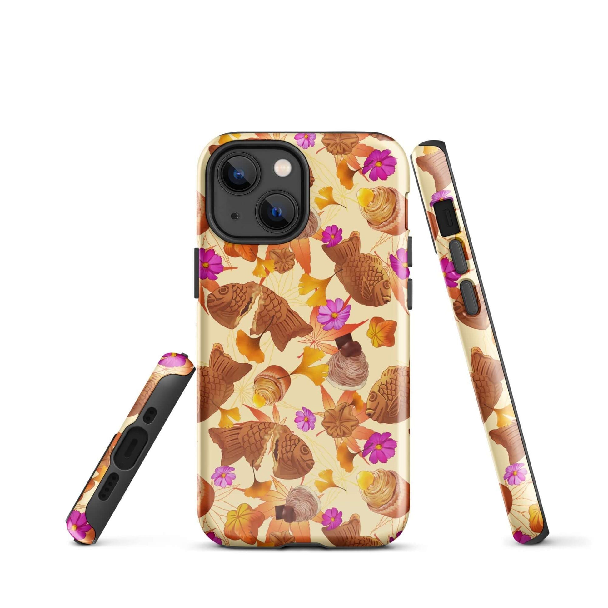 Stylish Momiji iPhone® Tough Case with vibrant patterns, offering dual-layer protection for your phone year-round.