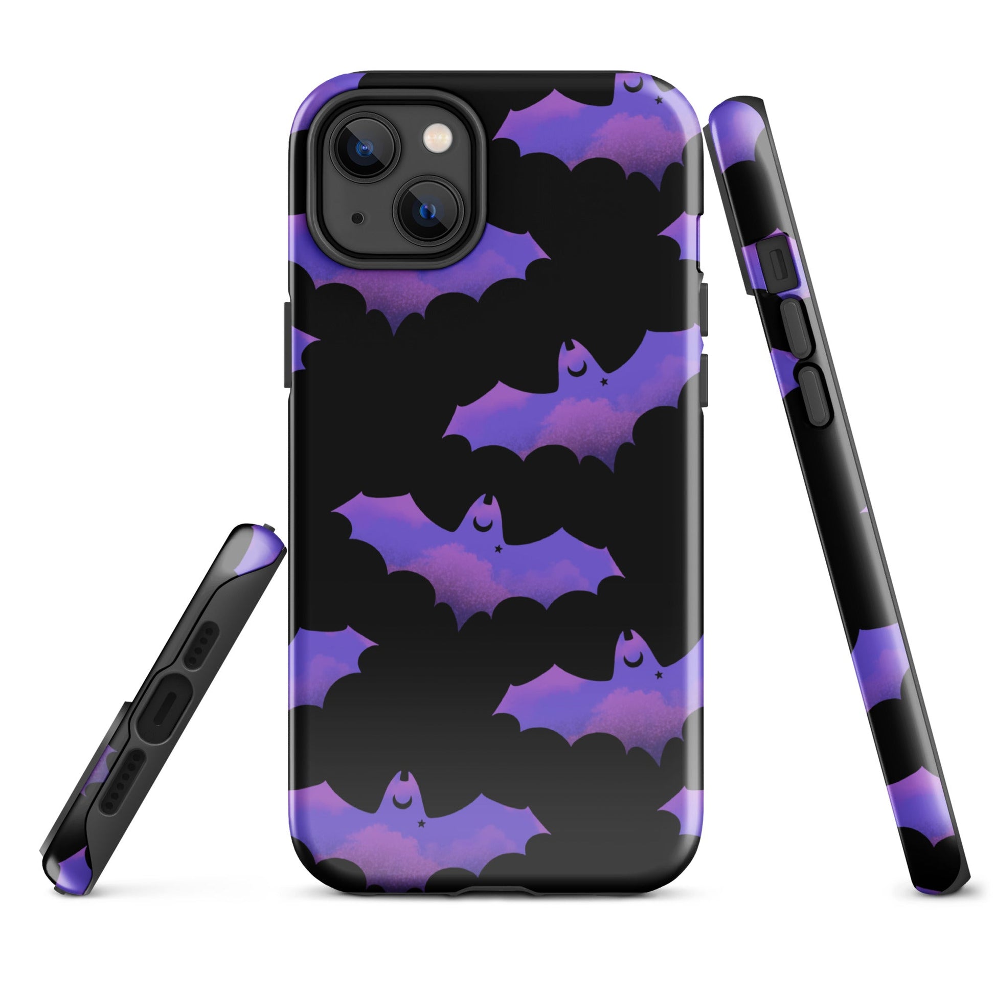 Stylish Morrigan iPhone® Tough Case features a bat design, ensuring protection and fashion for your phone.