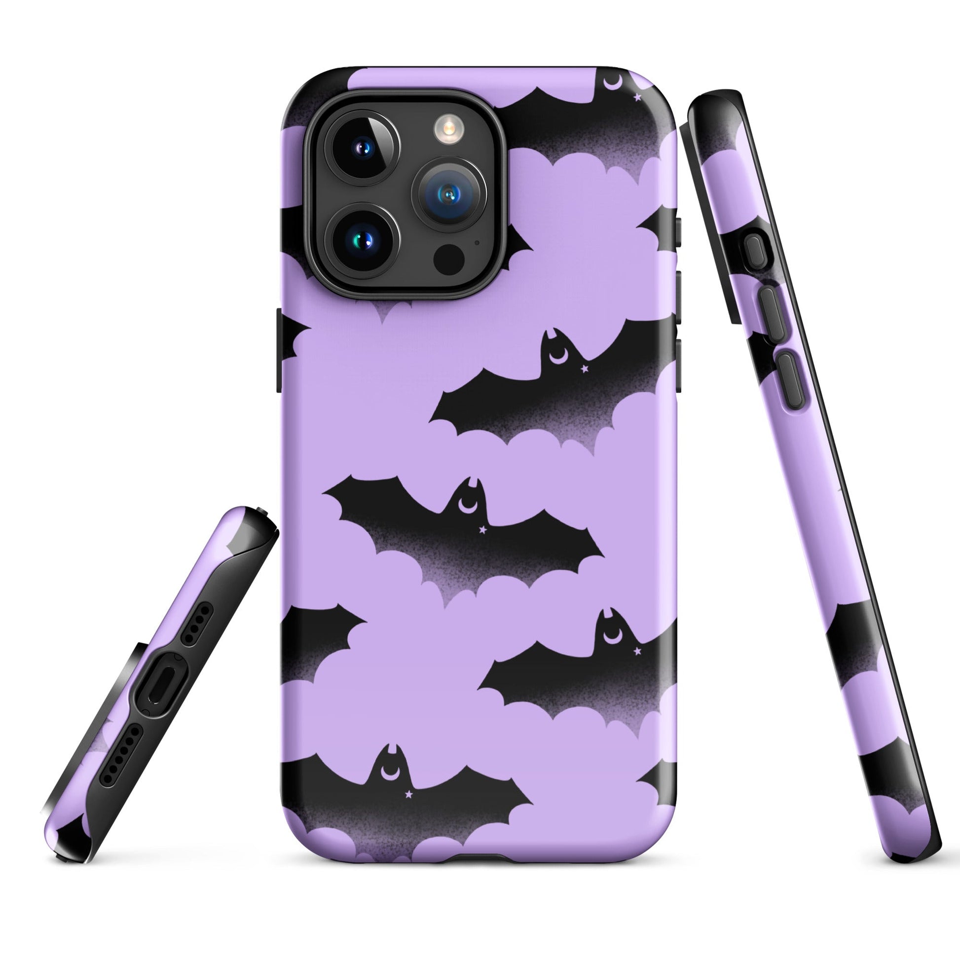 Protect your phone with style using the Morrigan iPhone® Tough Case, featuring a durable bat design for year-round flair.
