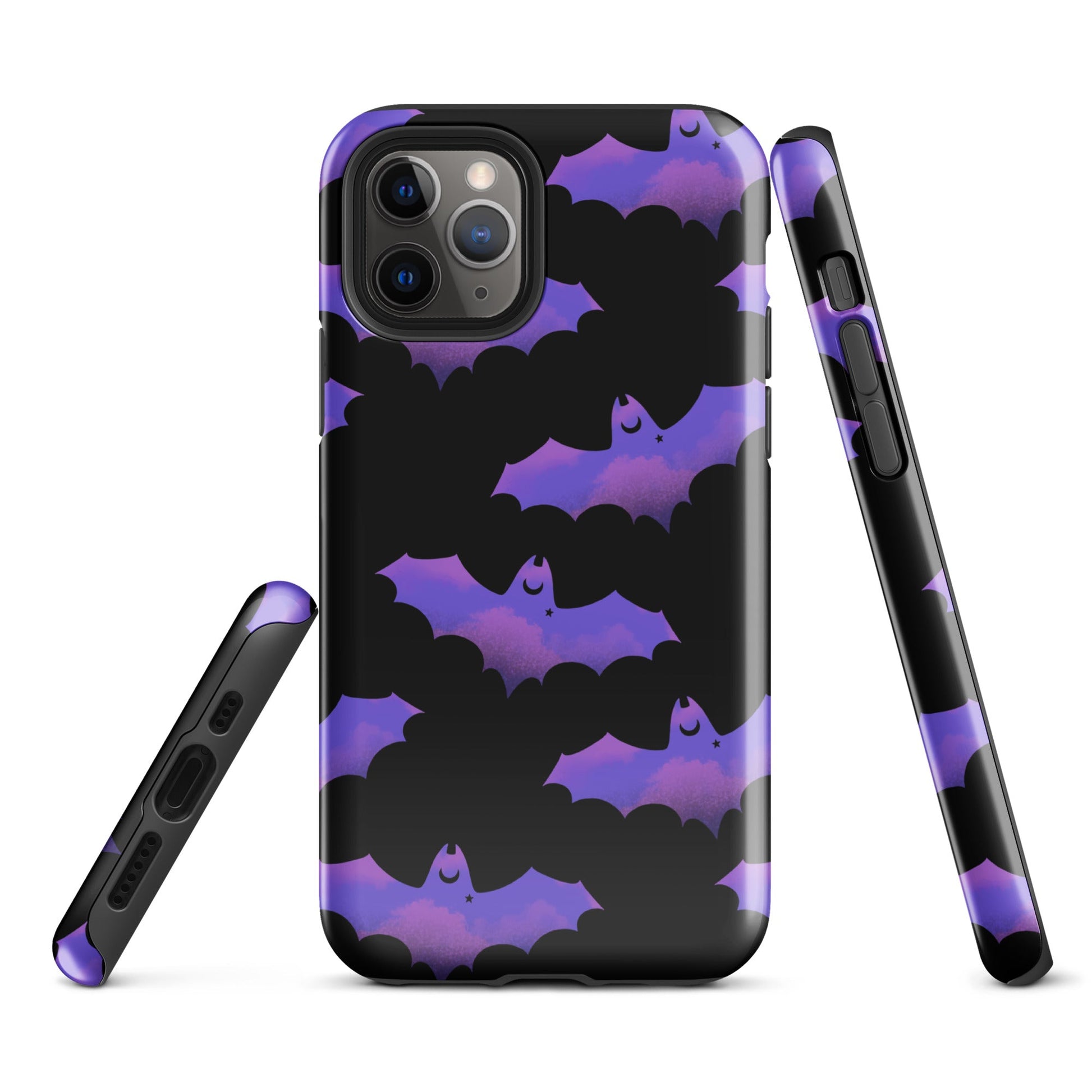 Stylish Morrigan iPhone® Tough Case features a durable design with bat graphics for fashionable phone protection.