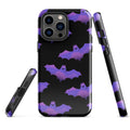 Stylish Morrigan iPhone® Tough Case featuring a durable design with bat patterns for maximum protection.