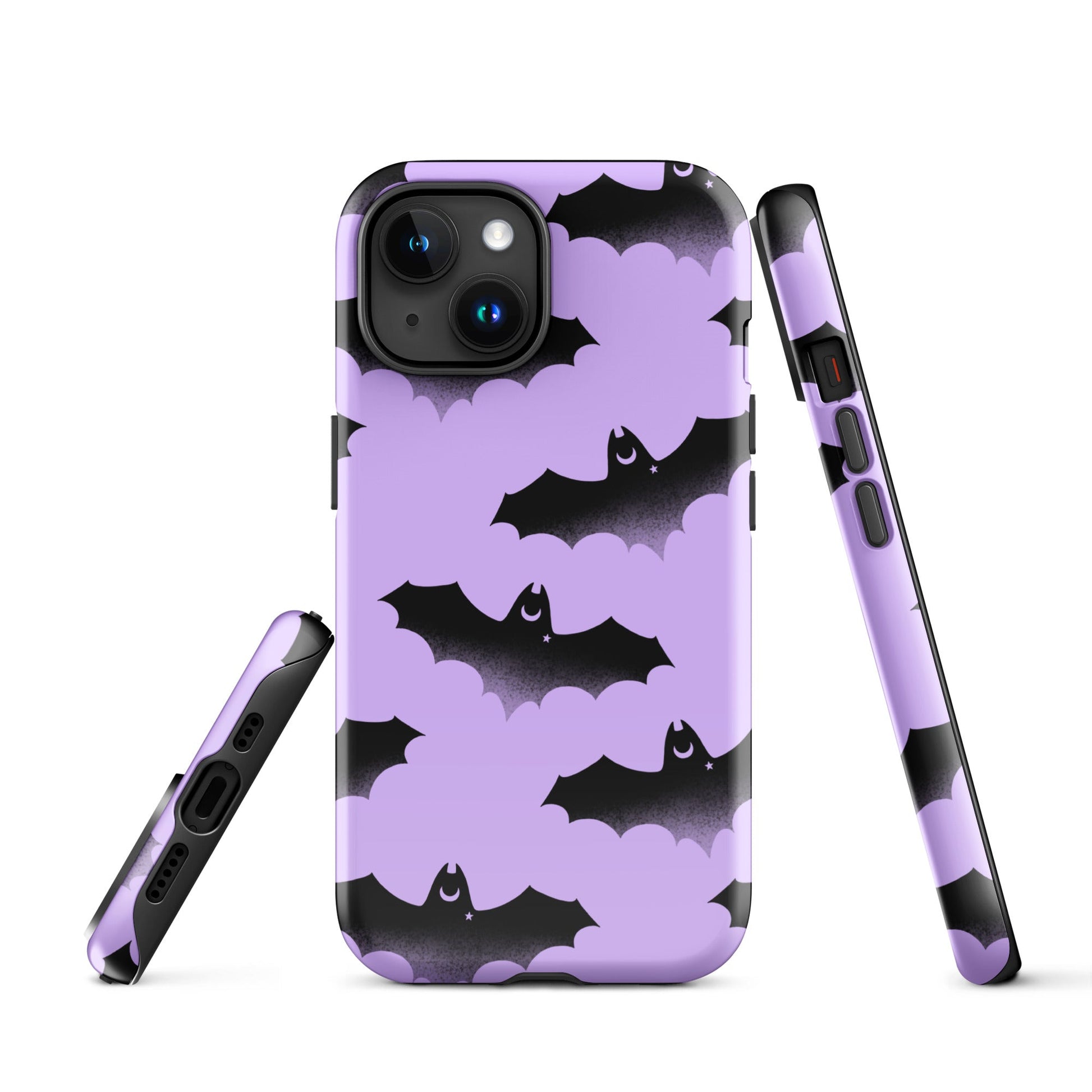 Stylish Morrigan iPhone® Tough Case features a bat design with durable dual-layer protection for maximum safety.