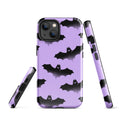 Stylish Morrigan iPhone® Tough Case featuring a durable design with bat patterns for ultimate phone protection.