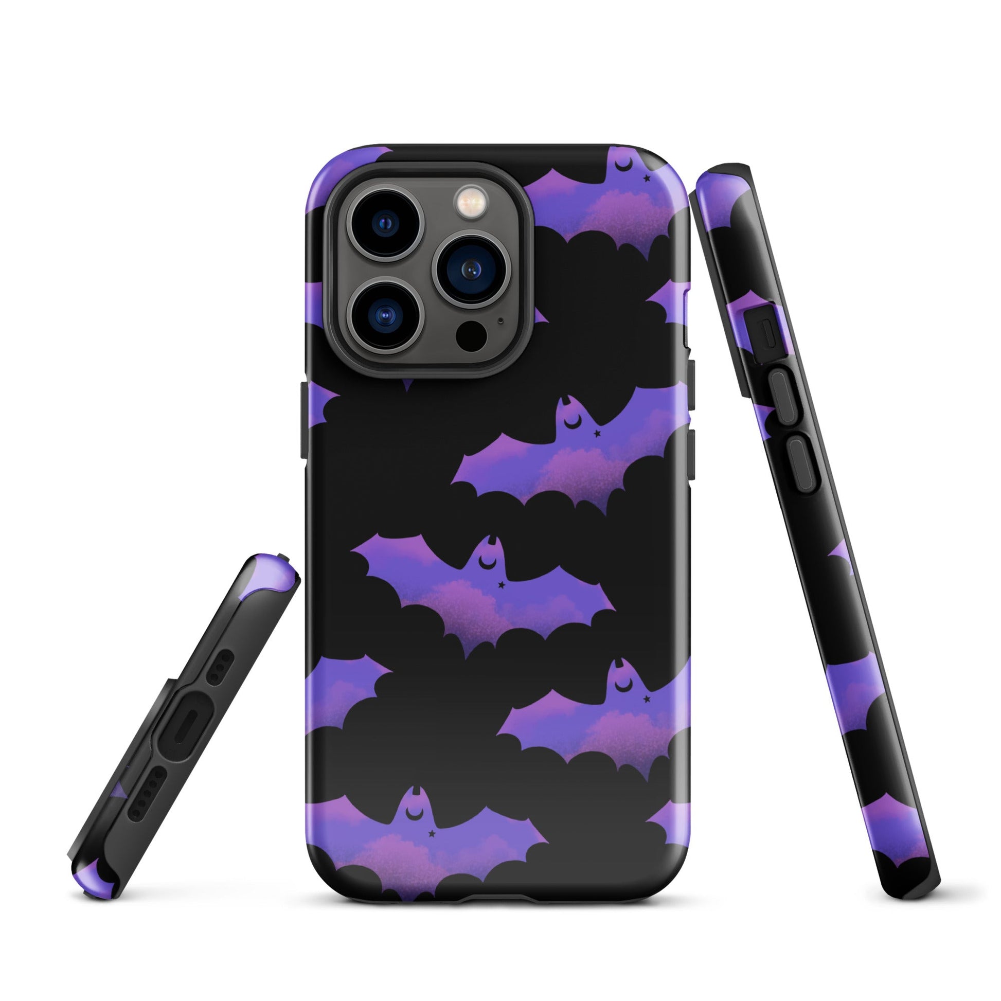 Protect your phone in style with the durable Morrigan iPhone® Tough Case featuring a striking bat design.