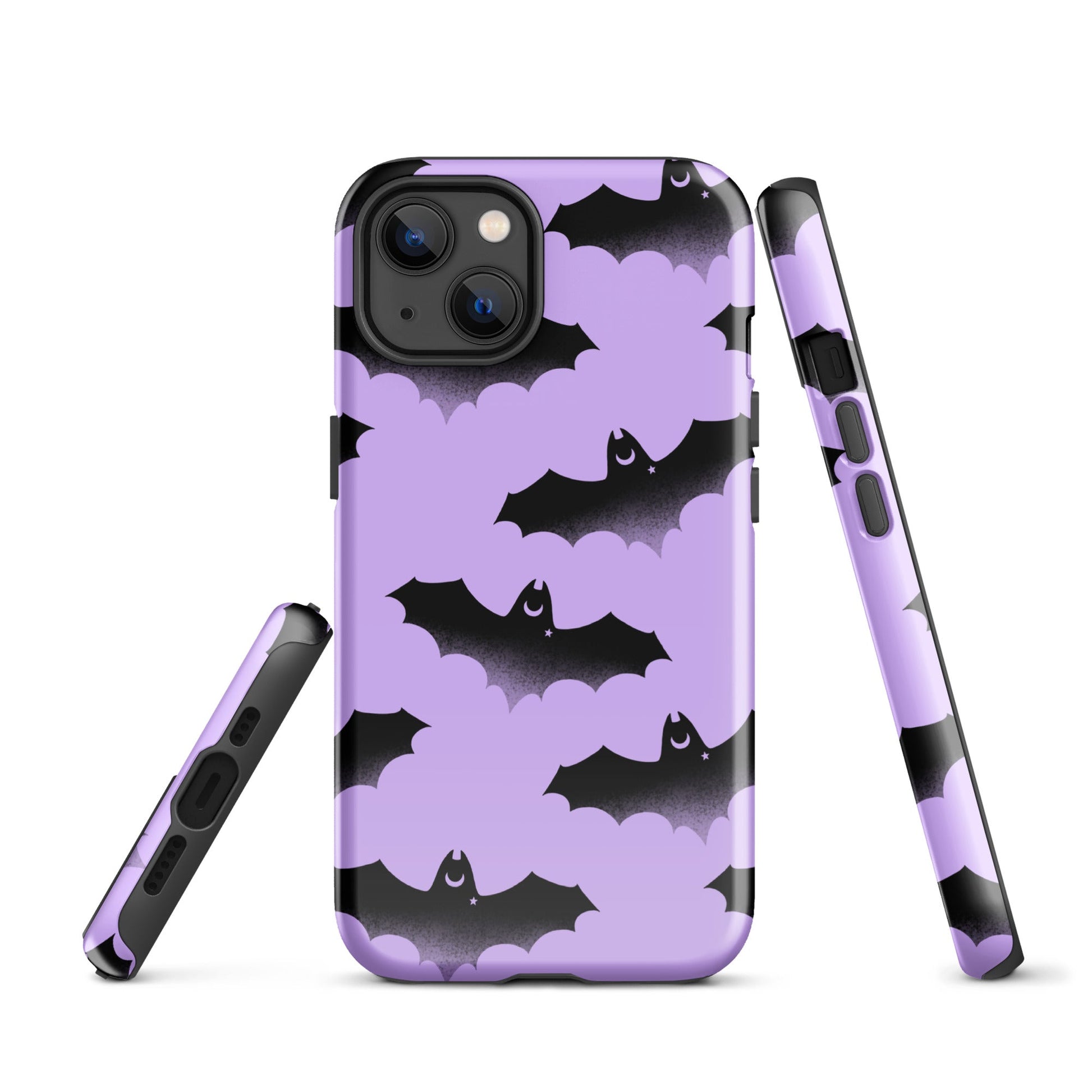 Stylish Morrigan iPhone® Tough Case features a durable design with bat and cloud patterns for ultimate phone protection.