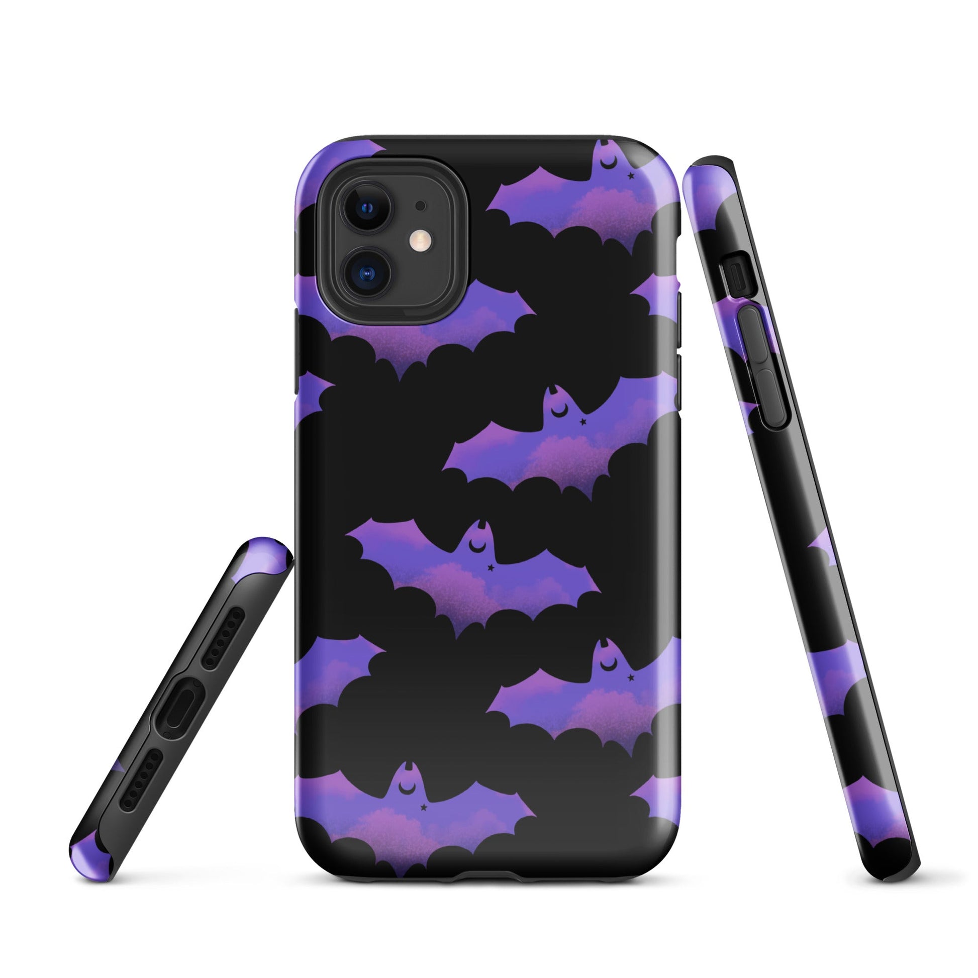 Stylish Morrigan iPhone® Tough Case featuring a bat design, ensuring durable protection for your phone year-round.