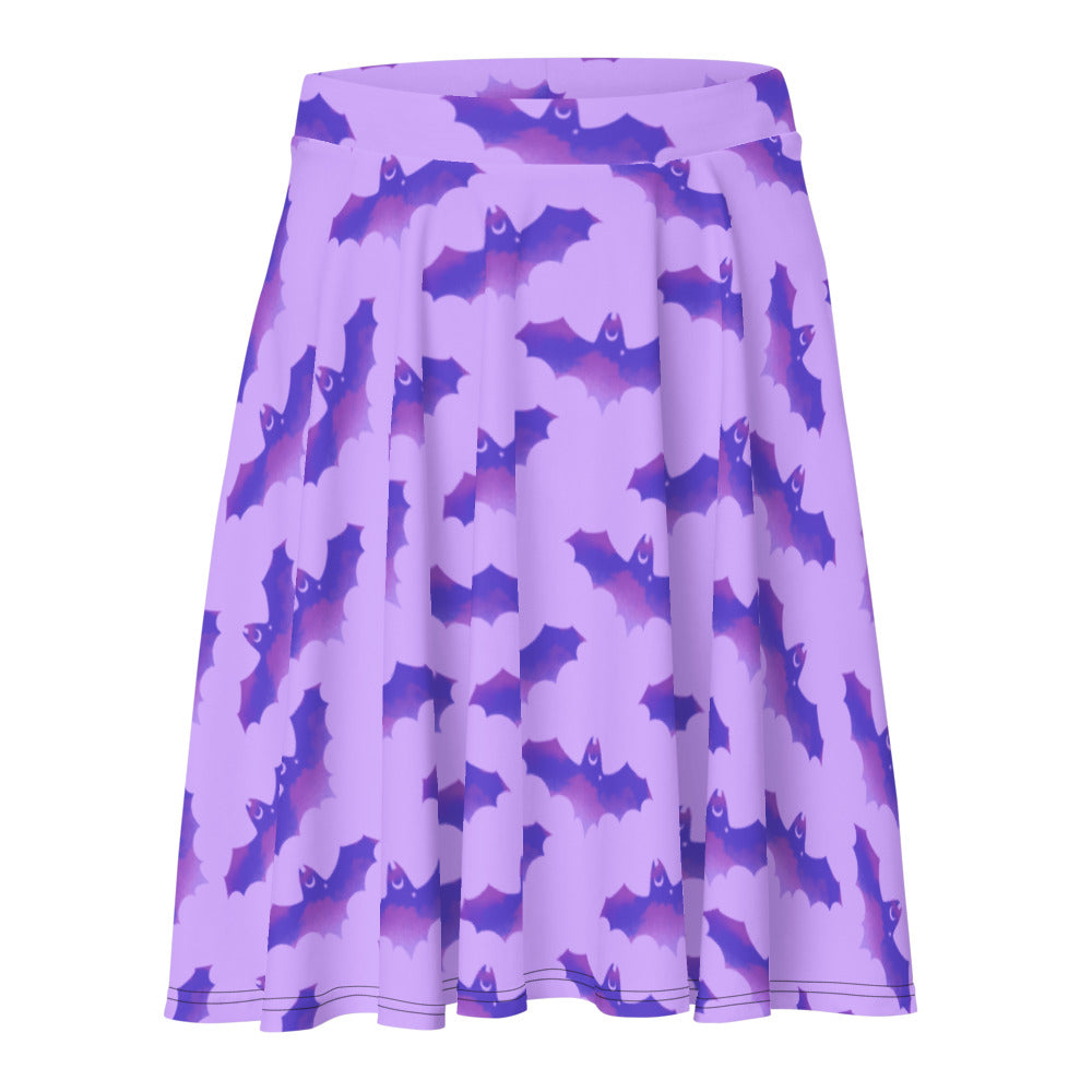 Flatter your figure with the Morrigan Skater Skirt, featuring a playful bat print perfect for sunny outings.