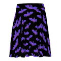 Morrigan Skater Skirt featuring a vibrant bat print, perfect for sunny days and any body type. Ideal for summer style!