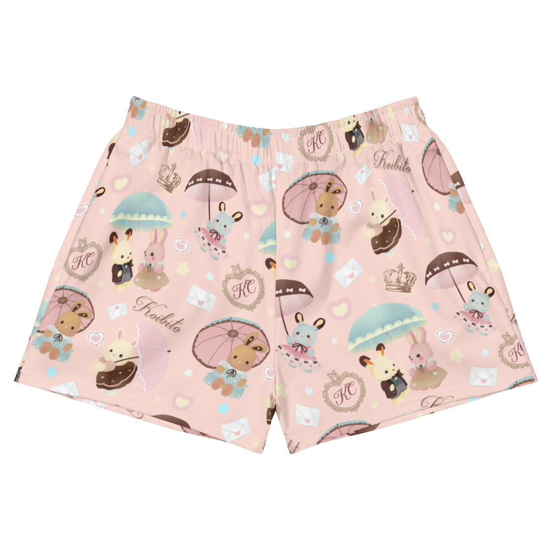 Cute and comfy Parasol Bunny Athletic Short Shorts with adorable prints, perfect for outdoor fun or lounging at home.