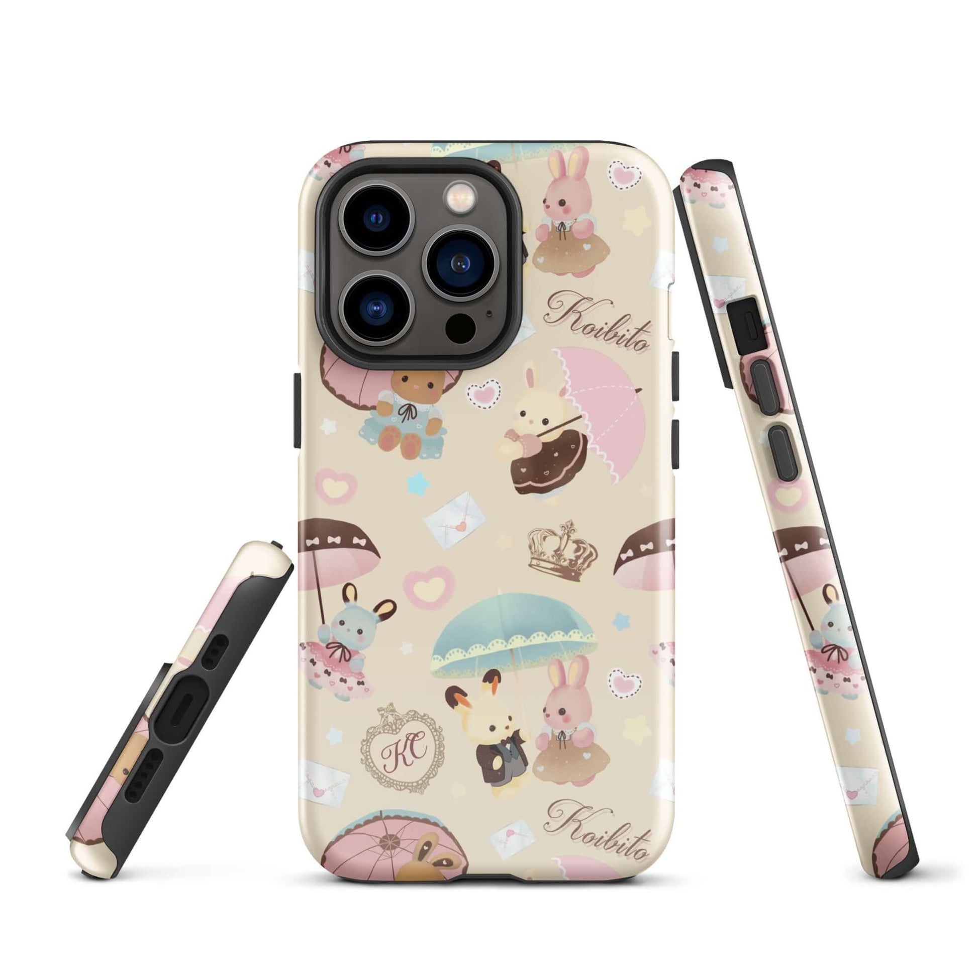 Stylishly safeguard your phone with the Parasol Bunny iPhone® Tough Case, featuring adorable bunny and umbrella designs.
