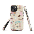 Stylish Parasol Bunny iPhone® Tough Case featuring cute bunnies and umbrellas, perfect for year-round protection.