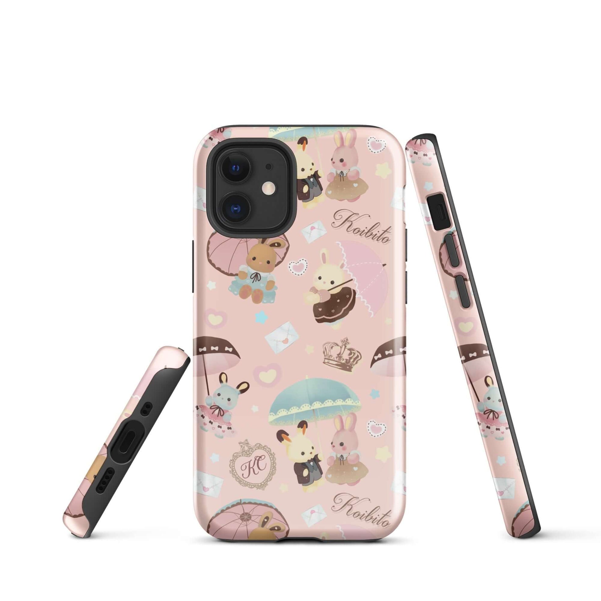 Stylish Parasol Bunny iPhone® Tough Case featuring cute designs and dual-layer protection for ultimate phone safety.