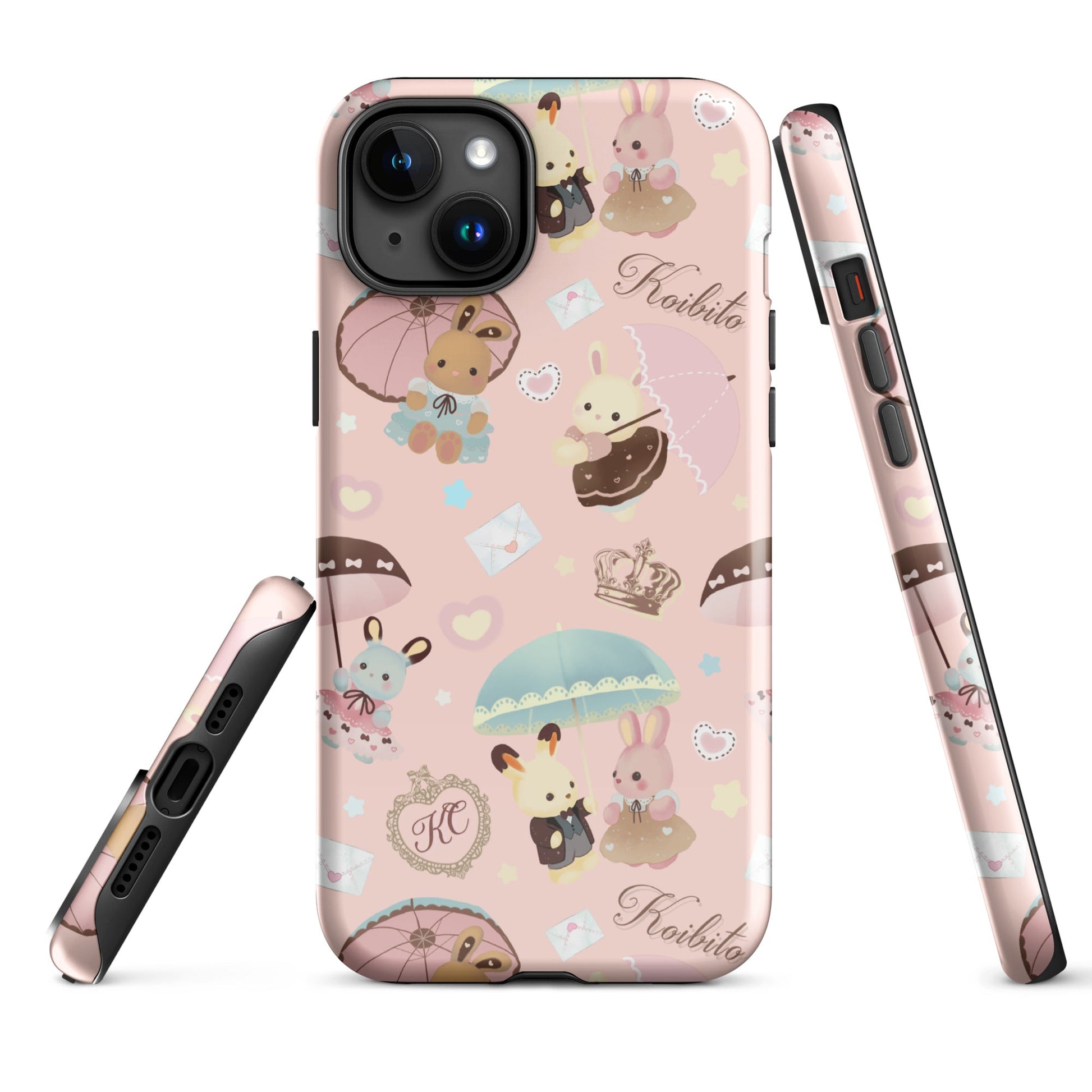 Stylish Parasol Bunny iPhone® Tough Case features a cute design with durable, protective dual-layered construction.