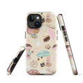Colorful Parasol Bunny iPhone® Tough Case showcasing dual-layer protection and stylish design for fashionable phone safety.