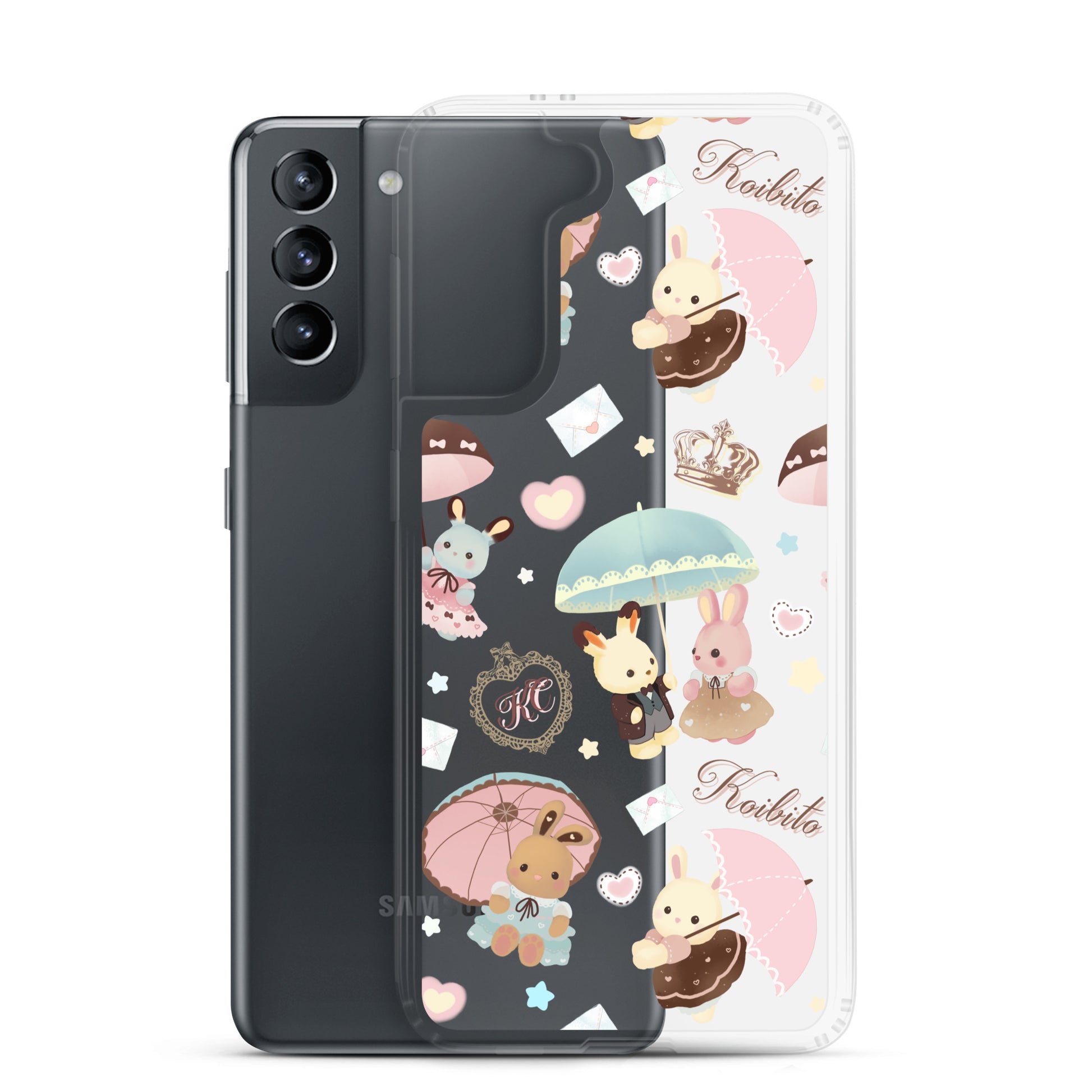 Stylishly protect your phone with the Parasol Bunny Samsung® Clear Case, featuring adorable kawaii designs.