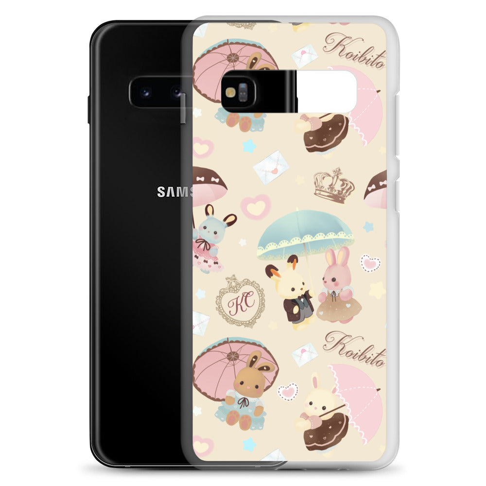 Stylish Parasol Bunny Samsung® Clear Case featuring cute bunnies, perfect for protecting your phone in style.