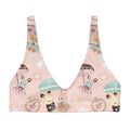 Cute Parasol Bunny Padded Bikini Top featuring adorable bunnies, perfect for workouts or beach days this season.