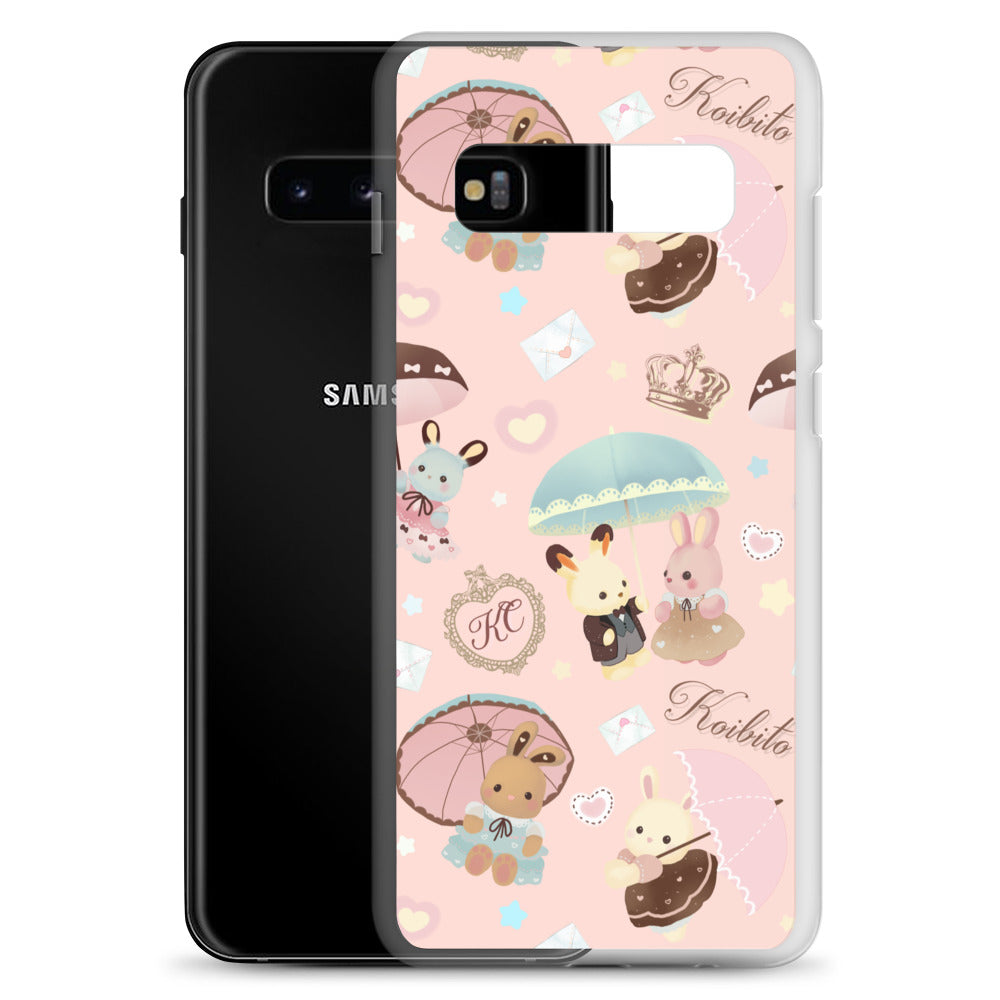 Protect your phone with style using the Parasol Bunny Samsung® Clear Case, featuring adorable, kawaii bunnies.
