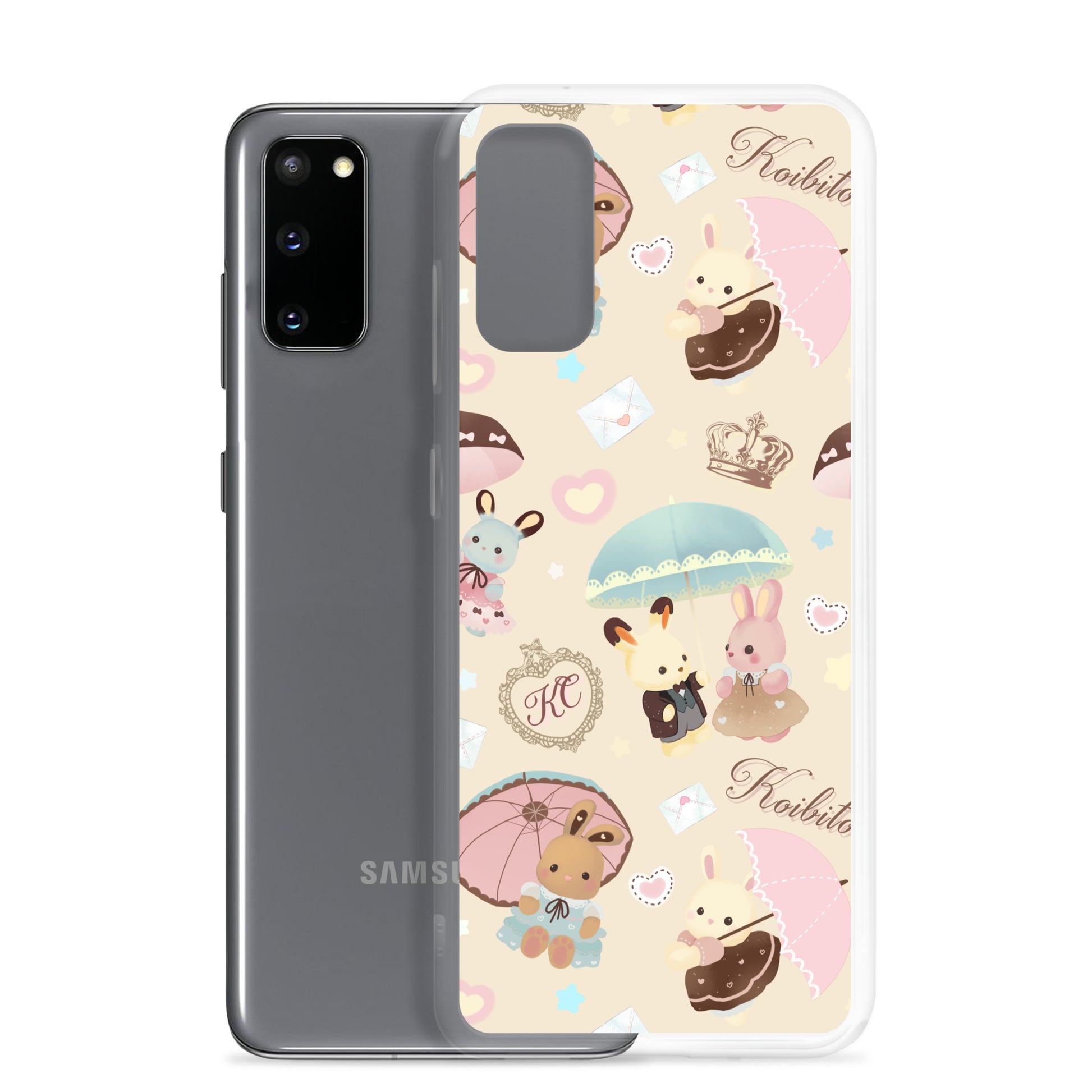 Showcase your style with the Parasol Bunny Samsung® Clear Case, perfect for kawaii outfits and phone protection.