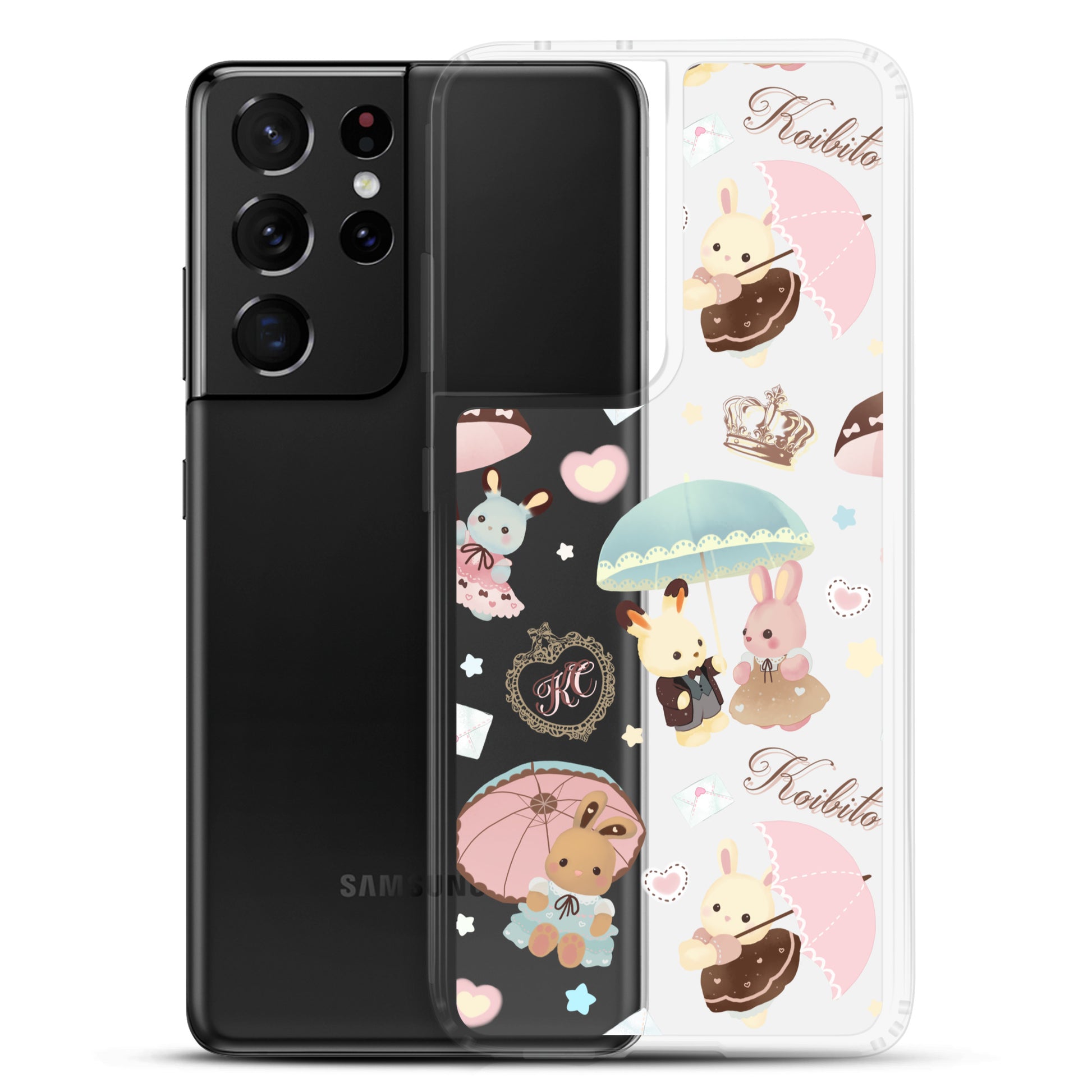 Protect your phone in style with the Parasol Bunny Samsung® Clear Case, featuring adorable bunny designs and vibrant colors.