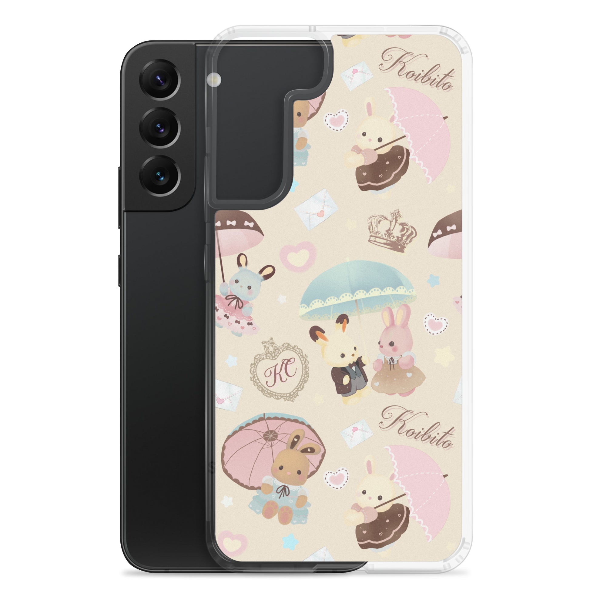 Parasol Bunny Samsung® Clear Case showcases adorable kawaii designs, perfect for protecting your phone in style.