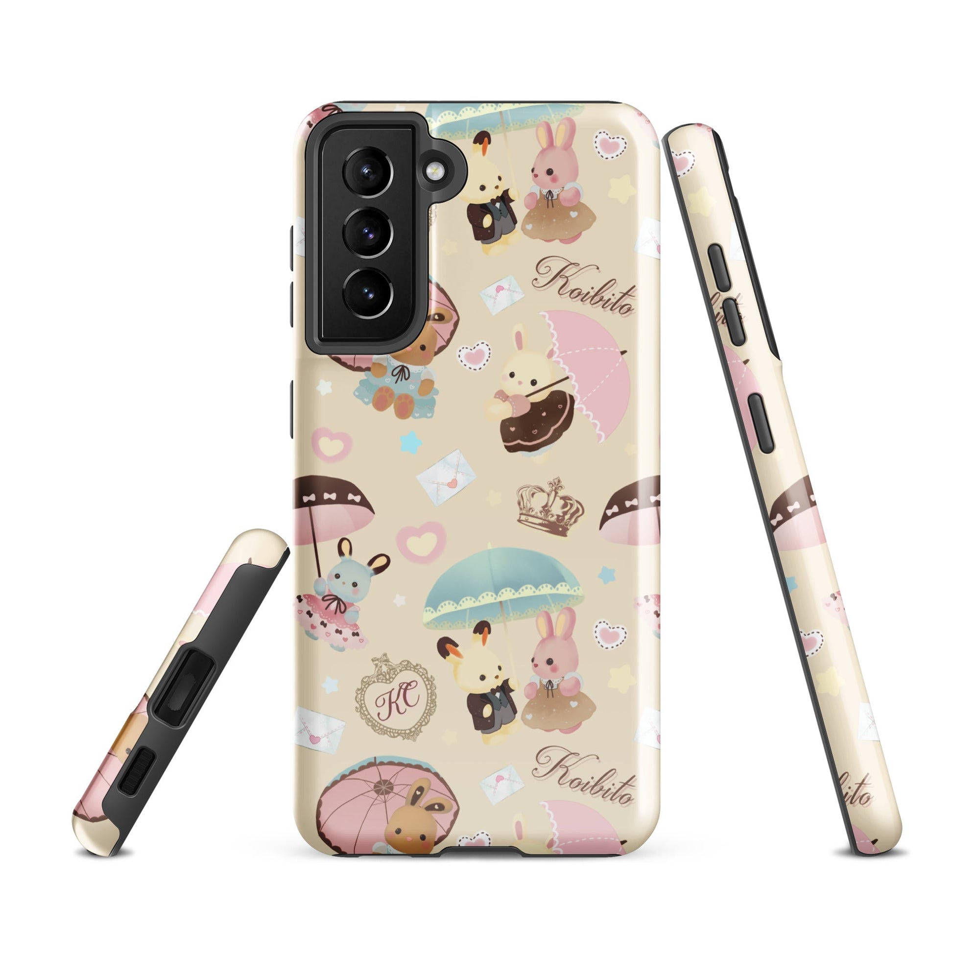 Parasol Bunny Samsung® Tough Case featuring cute bunnies and umbrellas, providing stylish protection for your phone.
