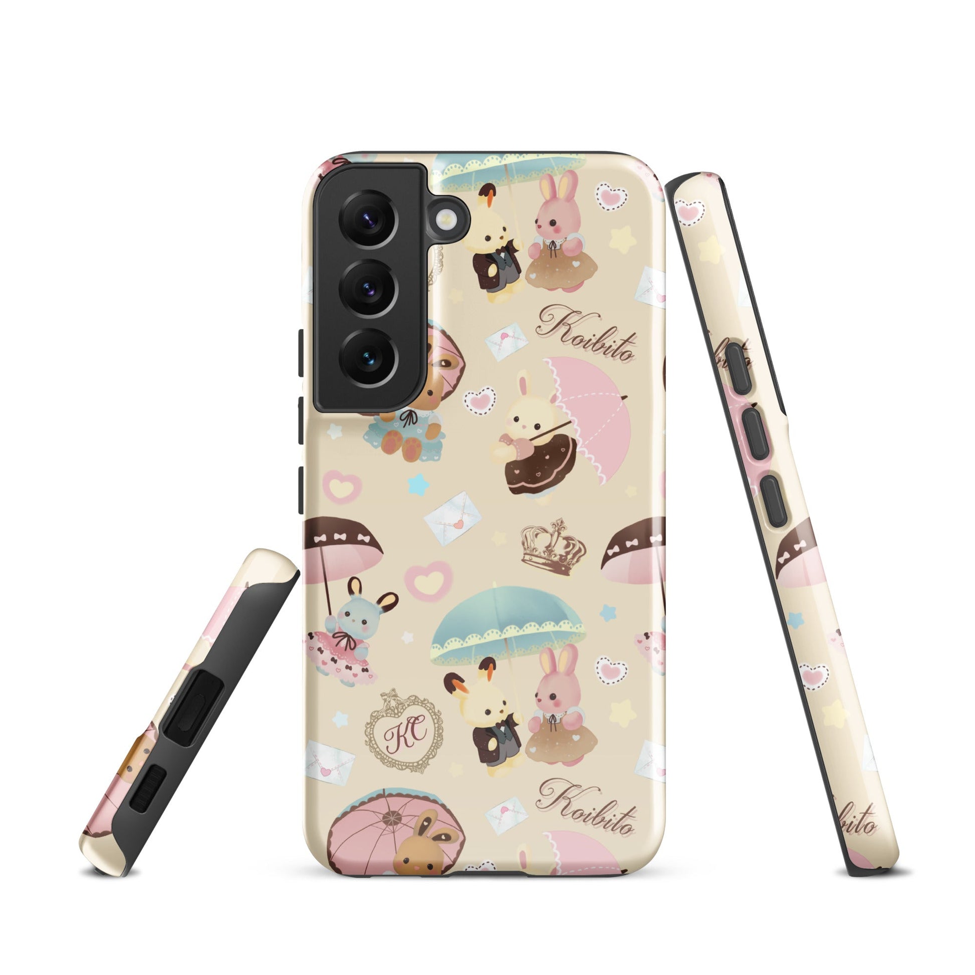 Stylish Parasol Bunny Samsung® Tough Case featuring cute bunnies and parasols for ultimate phone protection and charm.