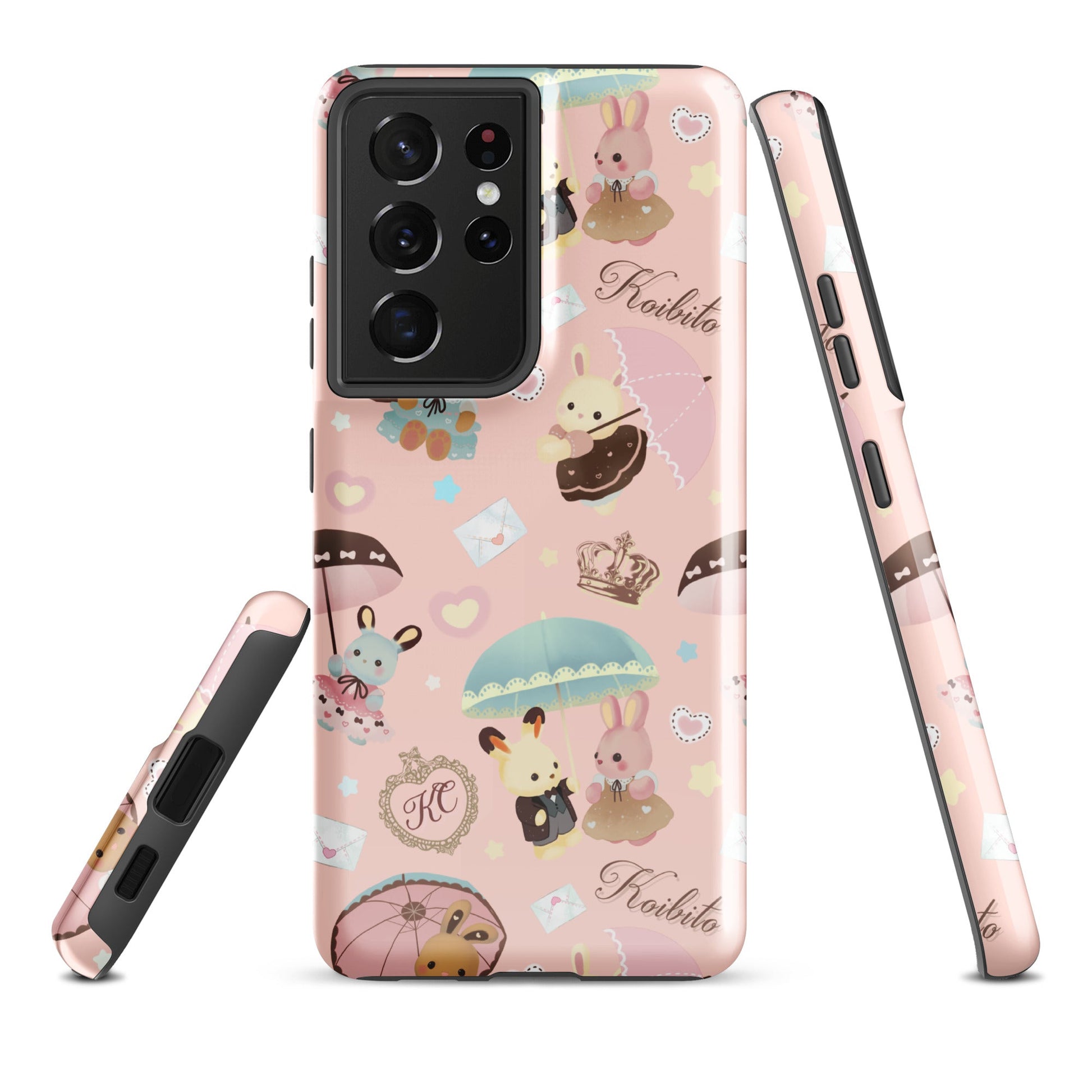 Stylish Parasol Bunny Samsung® Tough Case featuring cute bunnies, ensuring durability and protection for your phone.
