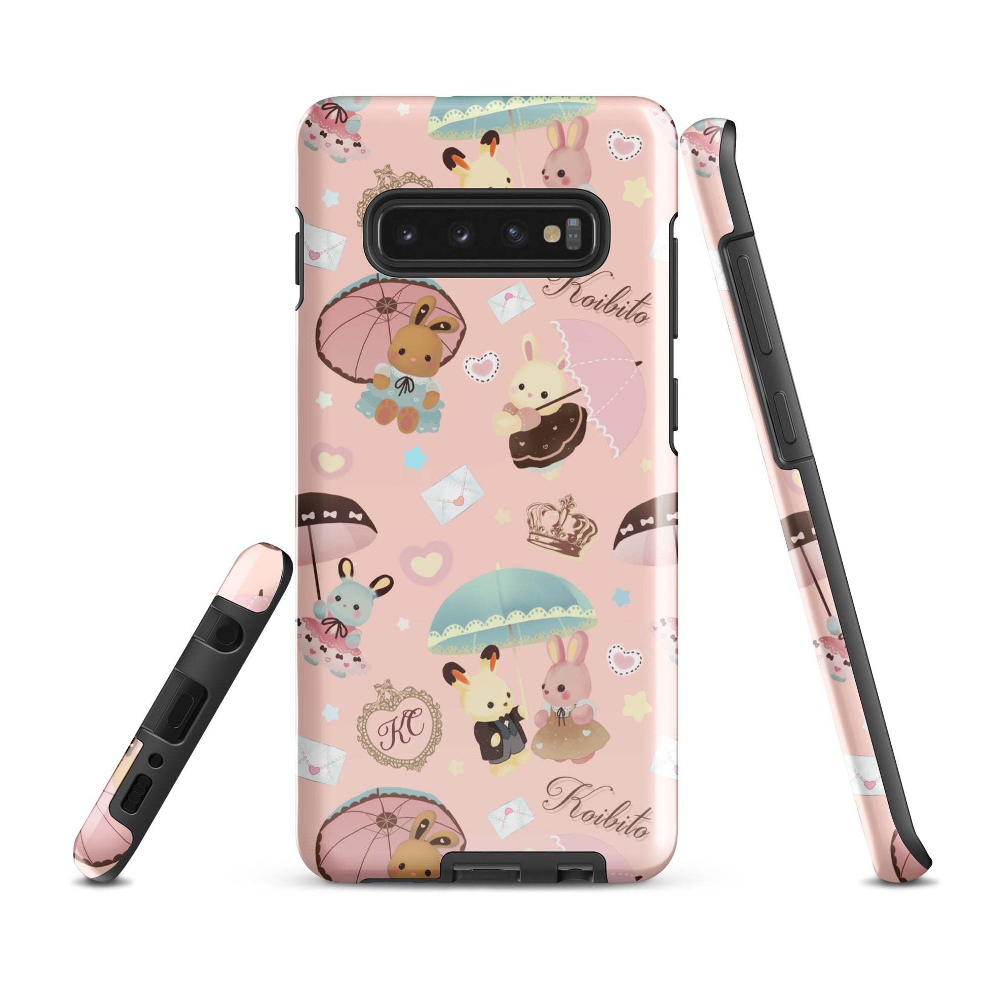 Stylish Parasol Bunny Samsung® Tough Case offers impact protection and artistic design for your Galaxy S10 Plus.