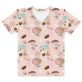 Kawaii Parasol Bunny T-shirt featuring adorable bunnies and umbrellas, perfect for spring tea parties and casual wear.