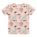 Cute pink Parasol Bunny T-shirt featuring adorable bunnies and umbrellas, perfect for spring tea parties.