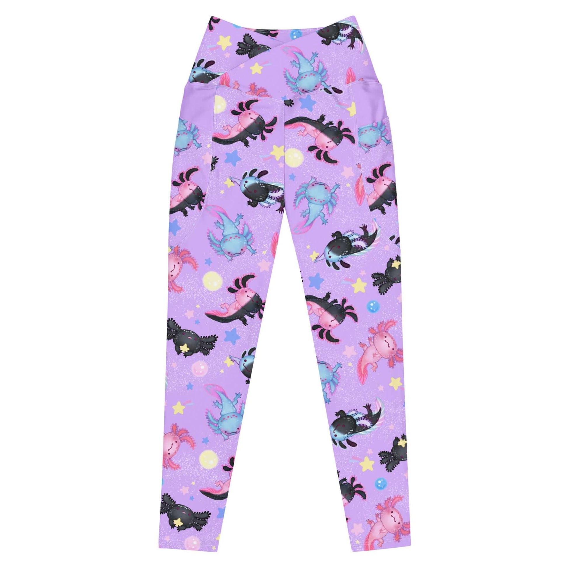 Stylish Premium Axolotl Leggings with a high-waisted cut, perfect for adding fun and comfort to your outfit!