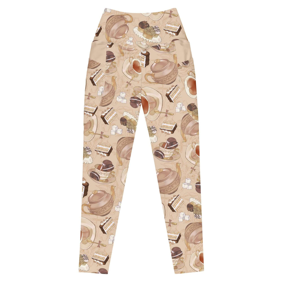 Stylish Premium Café Leggings with a coffee-themed print, perfect for workouts or casual outings. Comfortable and versatile.