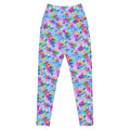 Stylish Premium Enchanted Rose Leggings with vibrant floral design, high-waisted fit, and practical side pockets.