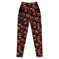 Premium Enchanted Rose Leggings showcase elegant rose prints, high-waisted comfort, and convenient side pockets.