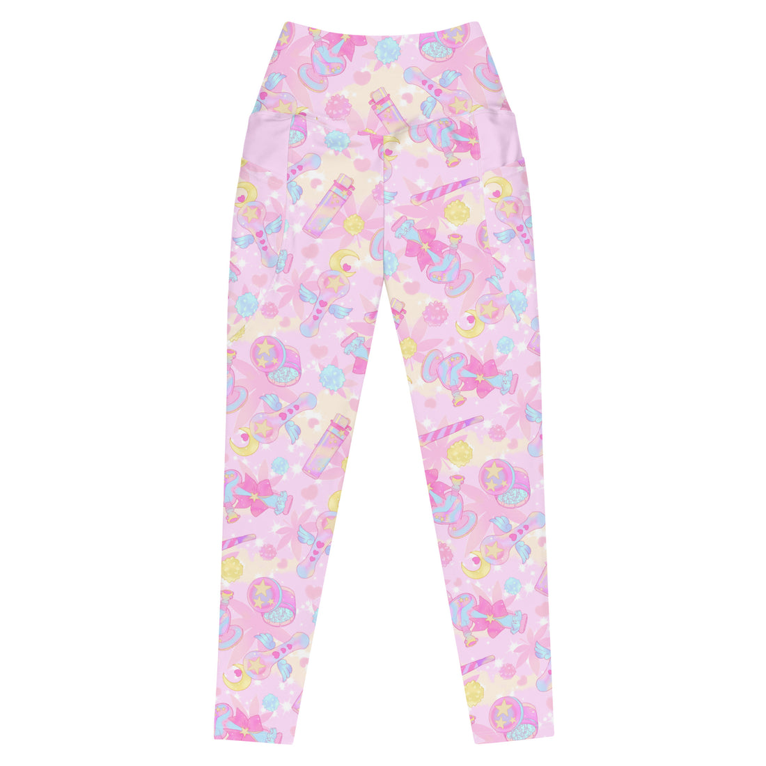 Discover comfort with Premium Indica Magica Leggings, featuring a vibrant design and handy side pockets for magical girls.