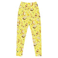 Bright and fun Premium Lemon Leggings featuring a high-waisted cut and pockets, perfect for summer outings.